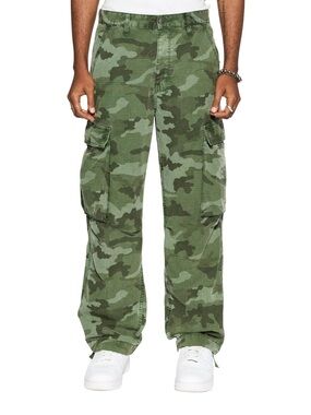 Ksubi Fugitive Cargo Hash Camo Pants Green Men’s Baggy Comfy Grunge Size 33